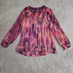 NEW Gypsy 05 Top Women Sz Small Silk Semi Sheer Relaxed Boho‎ Beach Watercolor